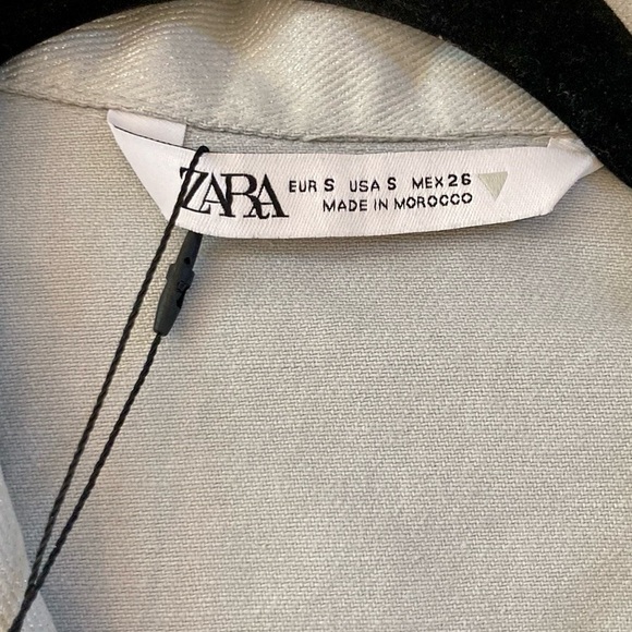 Zara High-Waist Shimmer Denim Cotton Romper - Picture 2 of 14